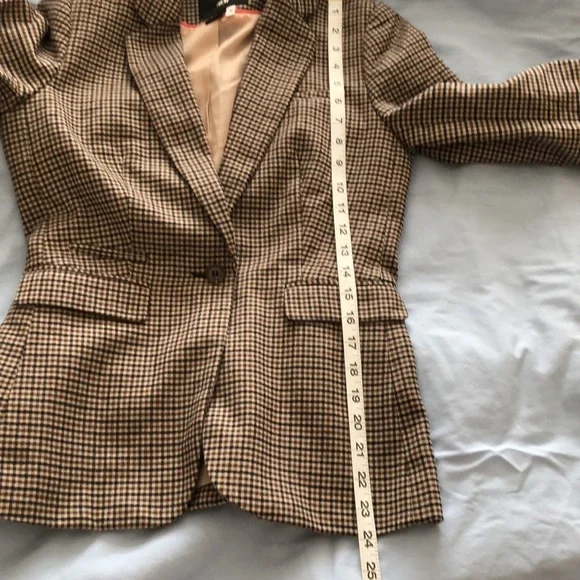Brown checker blazer size 4 US. H&M brand in good condition - Picture 9 of 15